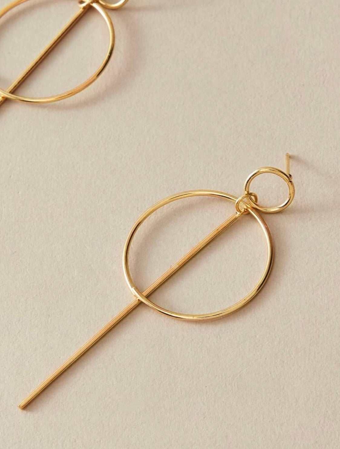 Center of Attention Angled Gold Hoops